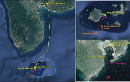 Implantation d’un observatoire sous-marin au sud de Terre-de-Bas, en Guadeloupe