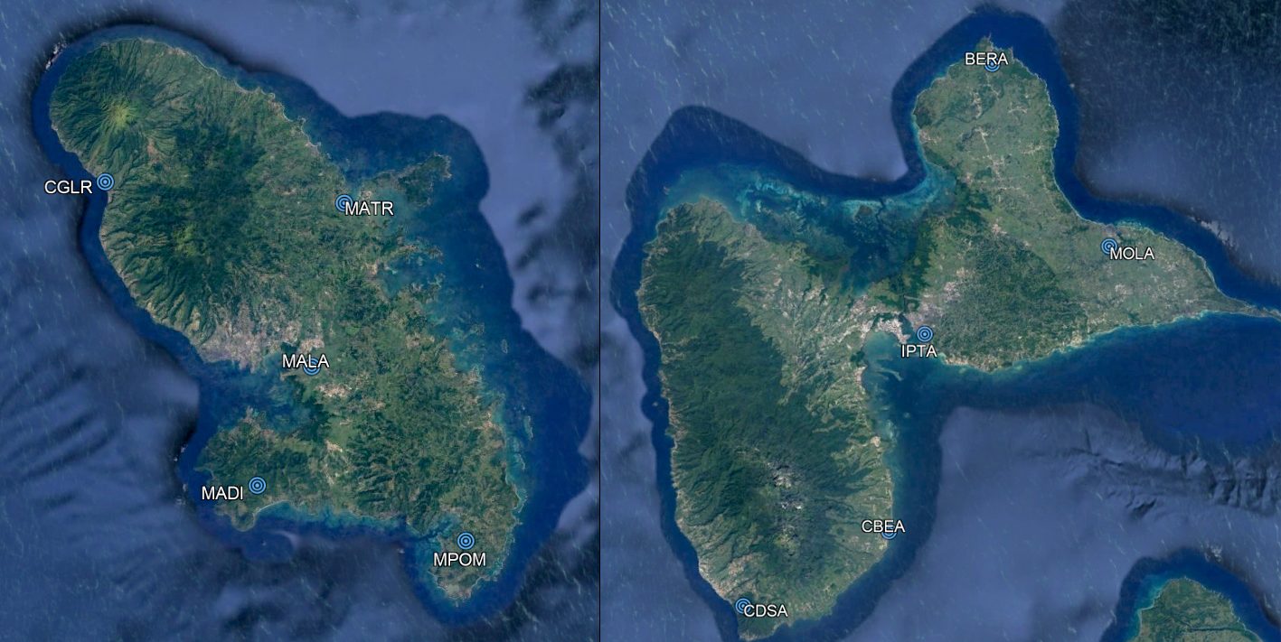 Characterization of site conditions for the RAP-RESIF network in the French West Indies