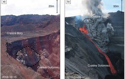 Study of the unstable zones around the Dolomieu crater and assessment of the risks for visitors