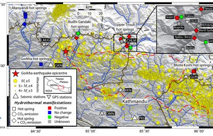 Carbon dioxide eruptions triggered by the 2015 earthquake in Nepal