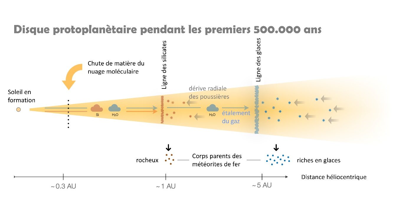 Formation des premiers petits corps du système solaire dans deux anneaux distincts