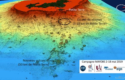 Discovery of the birth of a new underwater volcano to the east of Mayotte