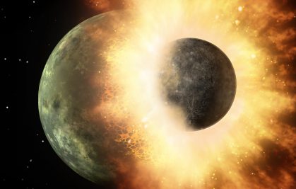 The impactor that struck the Earth to create the Moon was no bigger than Mars