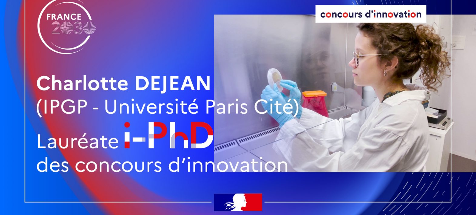 Charlotte Dejean, winner of the 2023 i-PhD innovation competition organised by Bpifrance