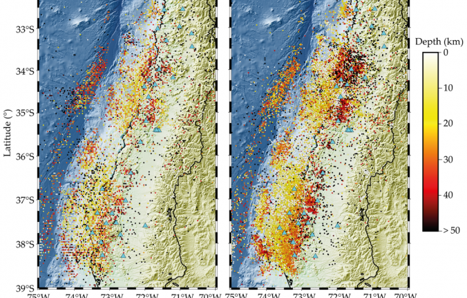 Spatio-temporal study of seismicity in subduction zones from inhomogeneous seismic networks with artificial intelligence