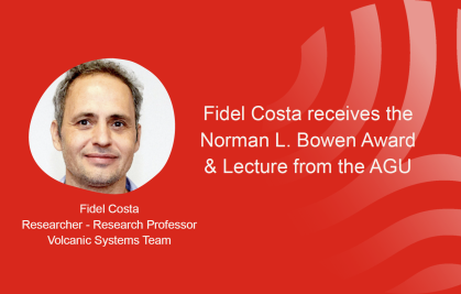 Fidel Costa receives the Norman L. Bowen Award & Lecture from the AGU