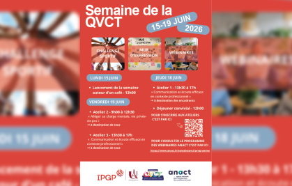 La Semaine de la QVCT fait son retour à l'IPGP du 15 au 19 juin 2026 !
