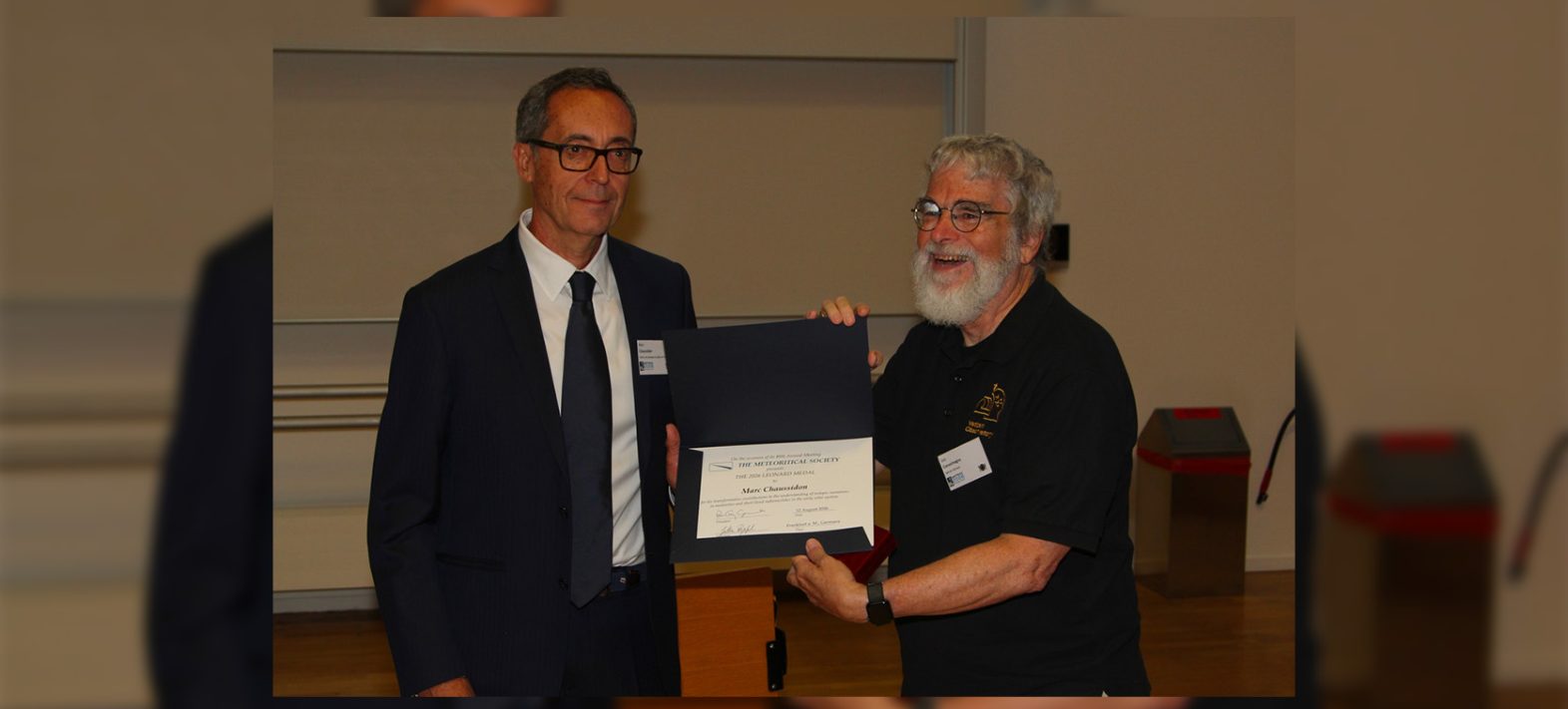 Marc Chaussidon reçoit la médaille Leonard 2026, la plus haute distinction de la Meteoritical Society