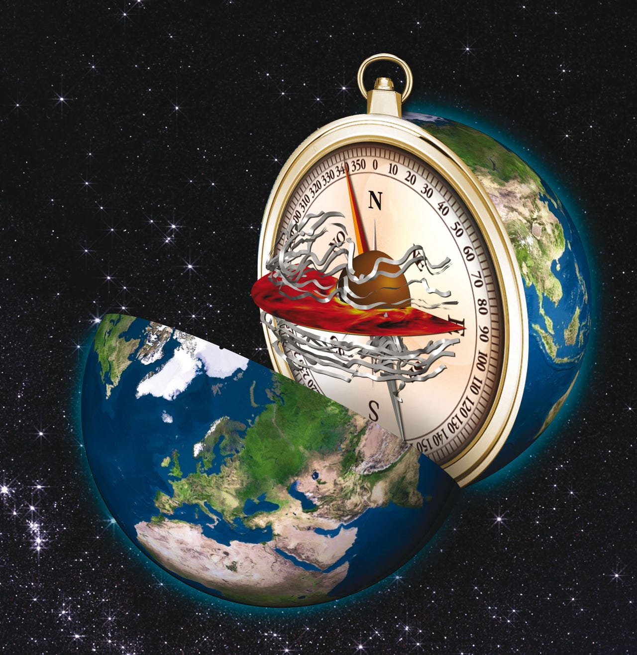 artist rendering of Earth's interior