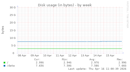 Disk usage (in bytes)